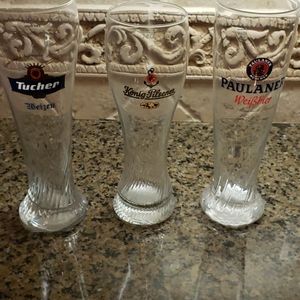 3 German pilsner glasses